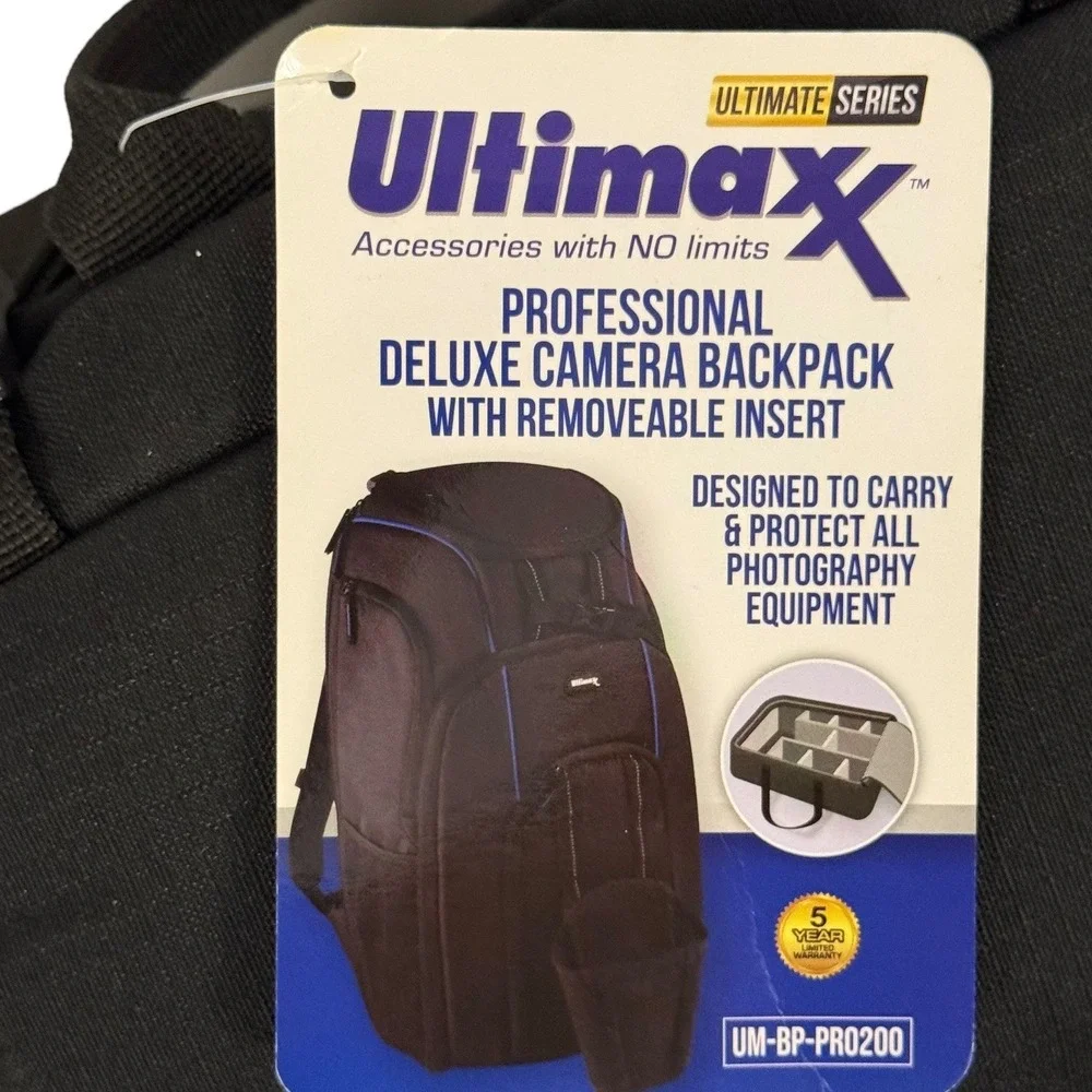 Ultimax‎ Professional Camera Backpack Deluxe with Removable Insert NEW